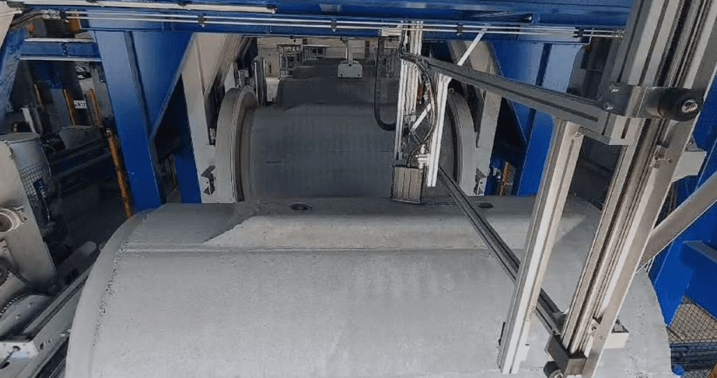 Automated marking system for concrete pipes with igus room gantry