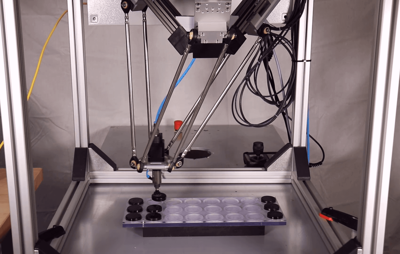 Automated sorting including rotary unit with Delta robot